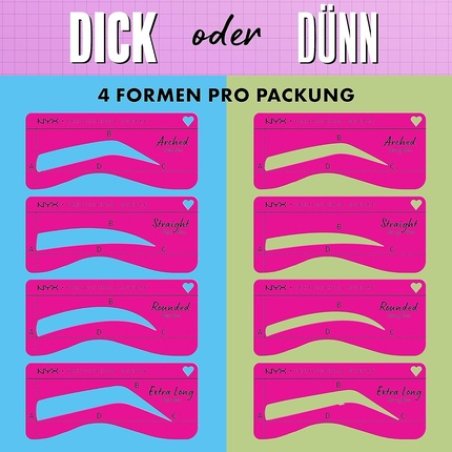 NYX Professional Makeup Thin Eyebrow Stencil Set