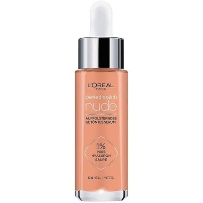 L'Oréal Paris Tinted Serum Nourishing Liquid Foundation with Hyaluronic Acid 30ml 3-4 Light-Medium