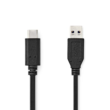 Nedis CCGL61650BK10 USB cable USB 3.2 Gen 2 (3.1 Gen 2) 1 m USB A USB C 10 Gbit/s 60 W Black