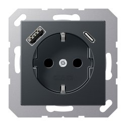 Jung A1520-15CAANM SCHUKOsteckdose m.USB Typ AC
