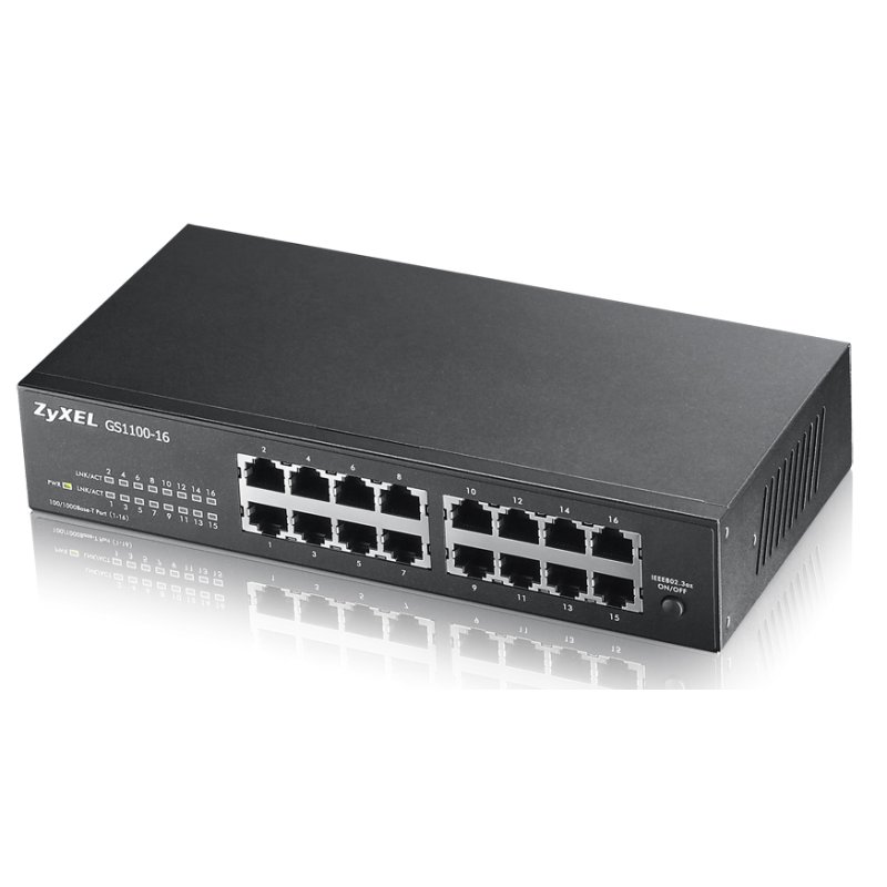 Zyxel GS1100-16 Unmanaged Gigabit Ethernet (10/100/1000) Black