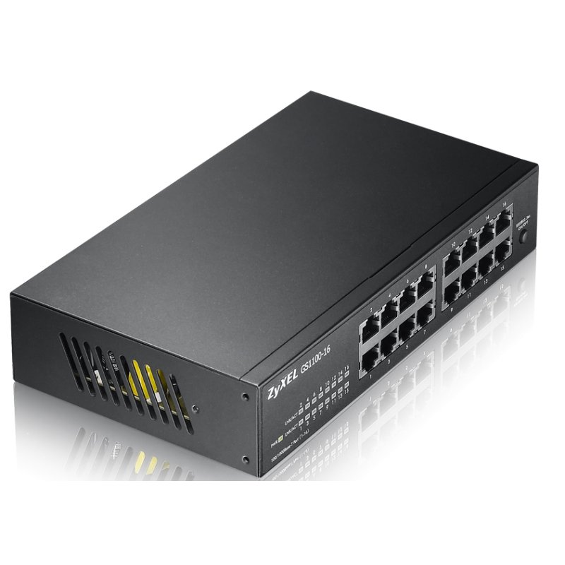 Zyxel GS1100-16 Unmanaged Gigabit Ethernet (10/100/1000) Black