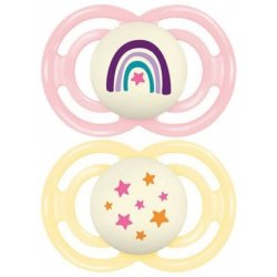 Mam 2 Pacifiers Perfect Nuit Tendance Anatomically Shaped 18 Months and Up