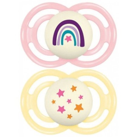 Mam 2 Pacifiers Perfect Nuit Tendance Anatomically Shaped 18 Months and Up