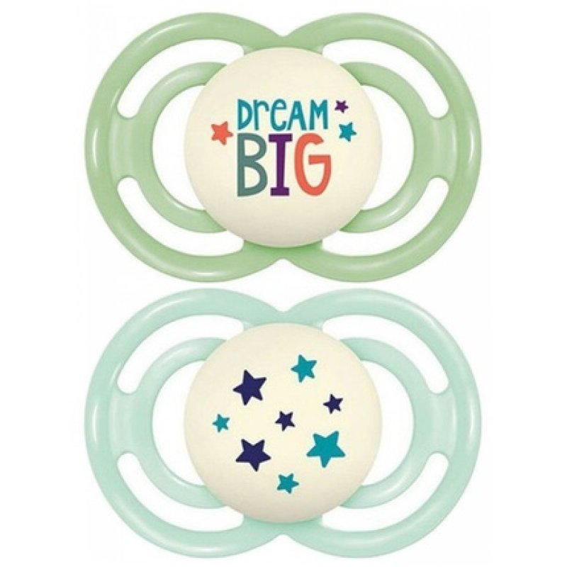 Mam 2 Pacifiers Perfect Nuit Tendance Anatomically Shaped 18 Months and Up