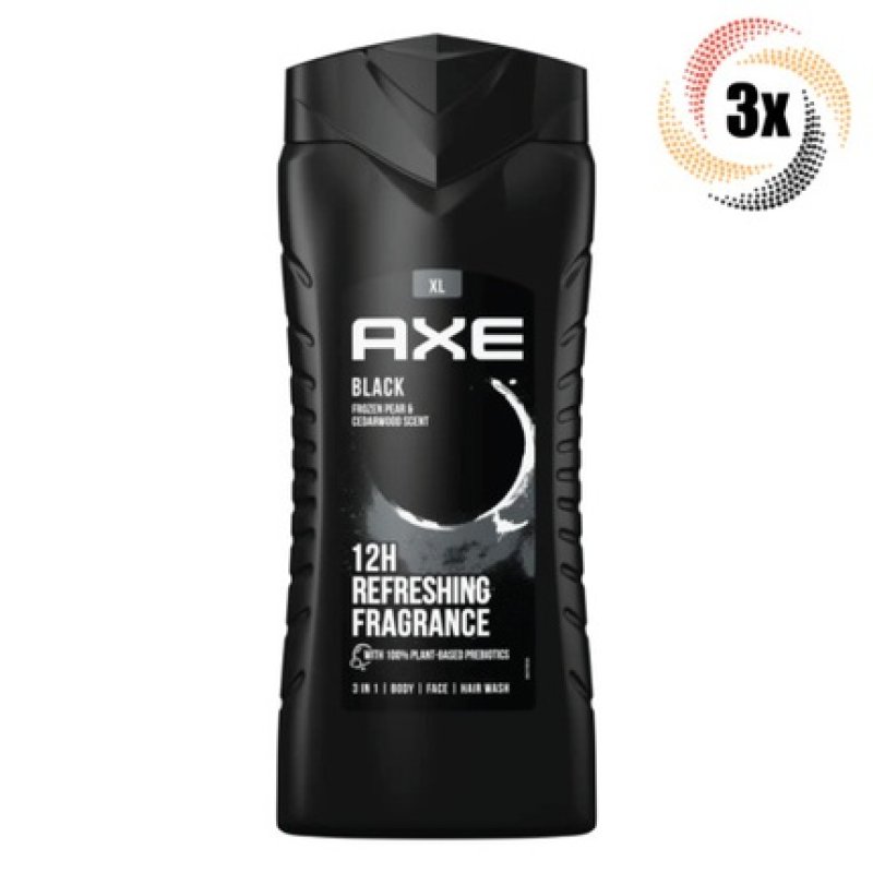 Axee Black 3in1 Frozen Pear & Cedarwood Hair & Body Wash