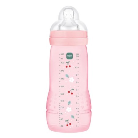 Mam Easy Active Bottle 6 Months Berry Color 330ml with Silicone Teat