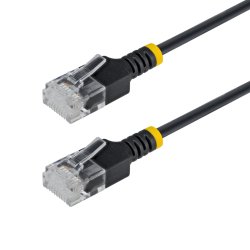 StarTech.com 1.5m Black Ultra Slim CAT6a Ethernet Cable, Snagless, UTP, Pure Bare Copper Wire, 34AWG Slim RJ45 Network