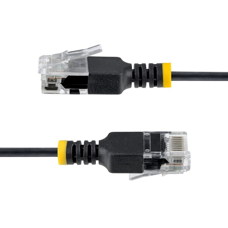 StarTech.com 1m Black Ultra Slim CAT6a Ethernet Cable, Snagless, UTP, Pure Bare Copper Wire, 34AWG Slim RJ45 Network