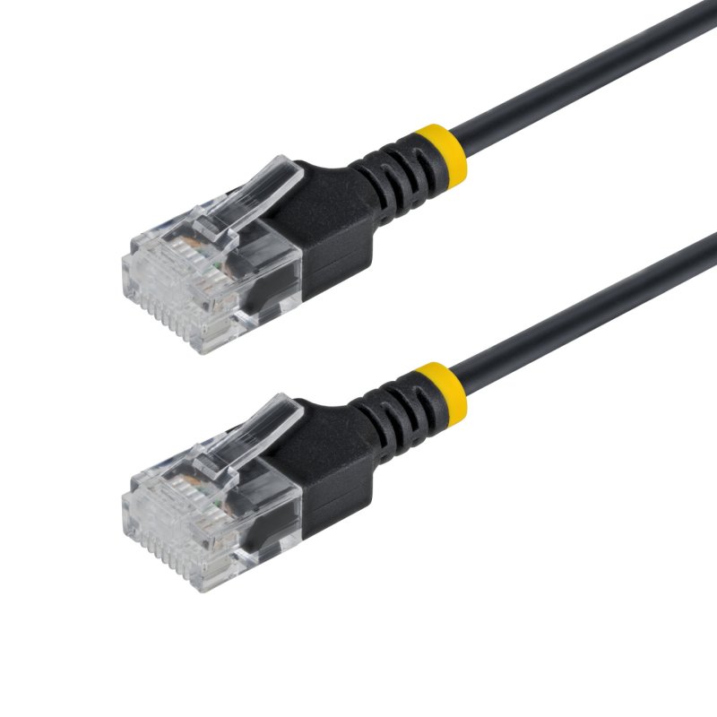 StarTech.com 1m Black Ultra Slim CAT6a Ethernet Cable, Snagless, UTP, Pure Bare Copper Wire, 34AWG Slim RJ45 Network