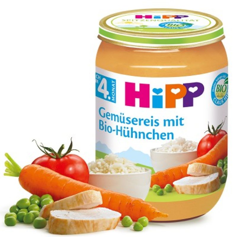 Hipp Baby Meal Rice With Vegetables And Organic Chicken From 5 Months 190g