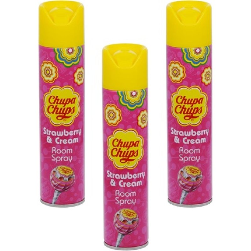 Chupa Chups Room Spray Air Freshener Strawberry & Cream 300ml With A Free Fridge Magnet