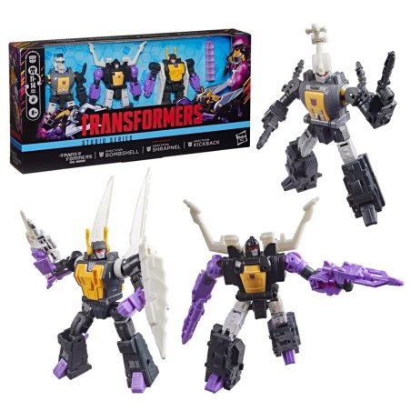 TRANSFORMERS - Bombshell, Shrapnell & Kickback - Figurine MTME 14cm