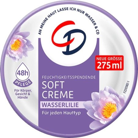 CD Soft Cream Water Lily 275ml for Normal and Sensitive Skin - Vegan