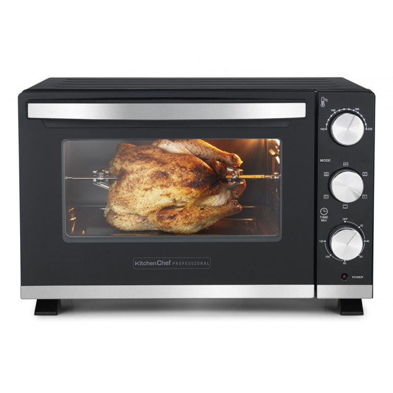 KitchenChef KC.FOUR30-1 oven 30 L 1500 W Black, Stainless steel