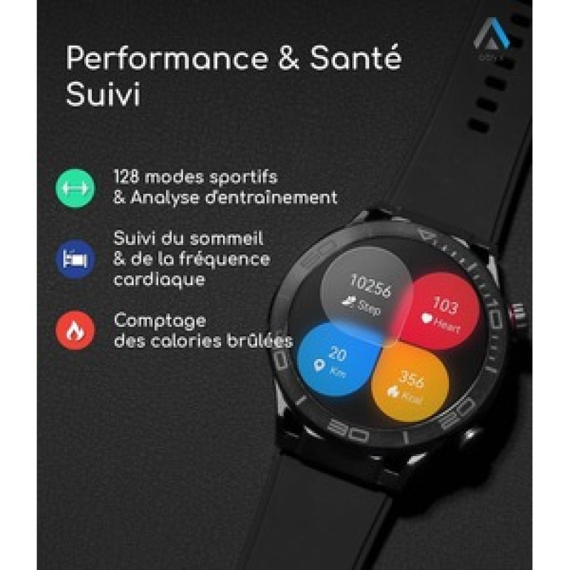 Abyx Fit - Saturn 4 - Montre connectée - Gris spatial
