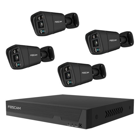 FN9108E B4 2T (schwarz, 8 Kanal Netzwerk-Videorekorder FN9108E, 4x V5EP Überwachungskamera)