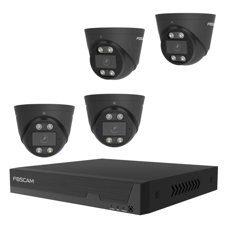 FNA108 E T4 2T (schwarz, FNA108E 8-Kanal PoE NVR, 4x T8EP Kamera)