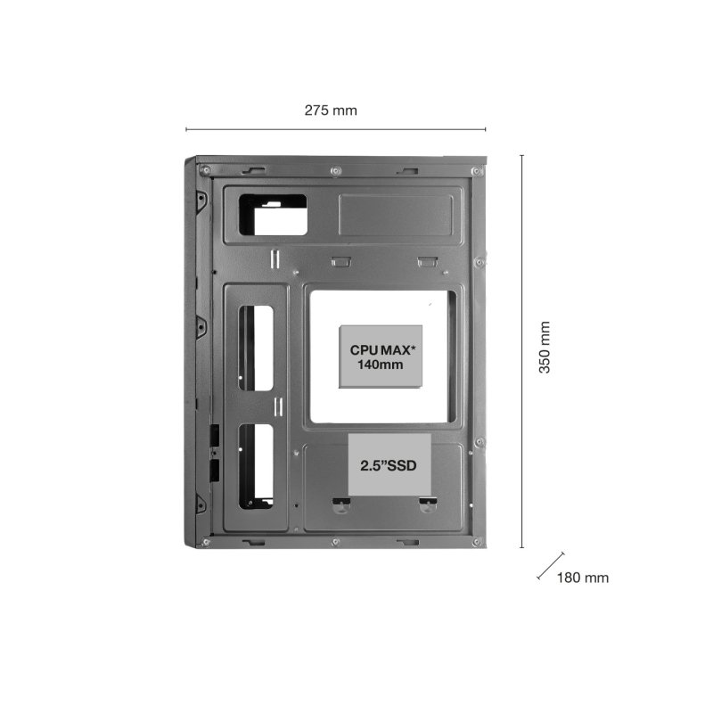 Boitier Mini Tour Micro ATX Anima AC8500 avec alimentation 500W (Noir)
