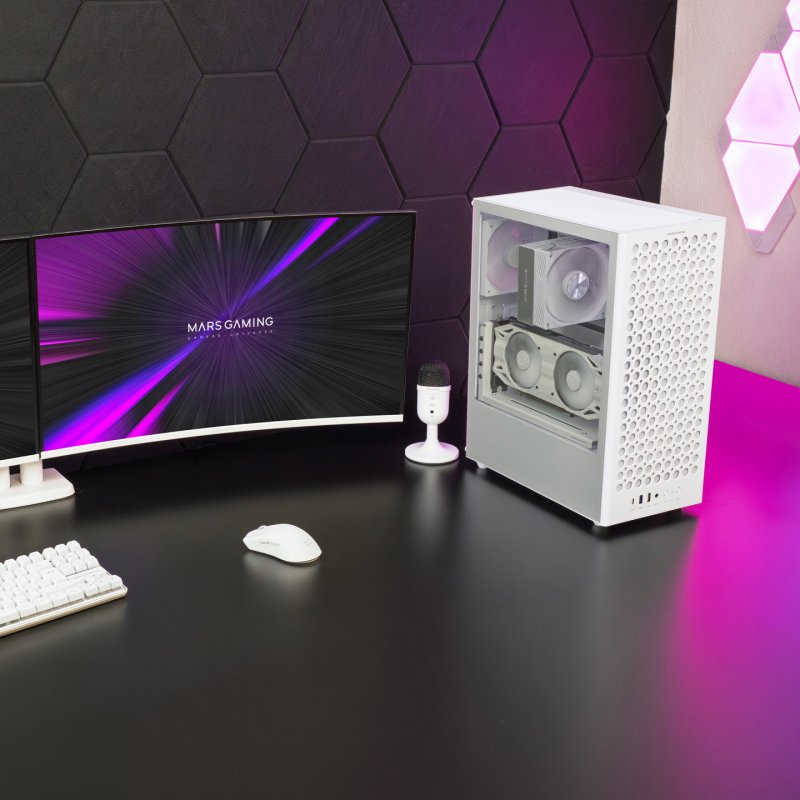 Mars Gaming MCT800W unité centrale Midi Tower Blanc