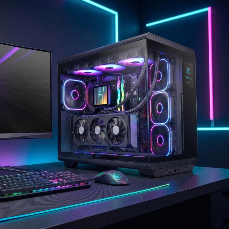 Boitier Moyen Tour ATX Mars Gaming MC-REVMAX RGB avec panneaux vitrés (Noir)