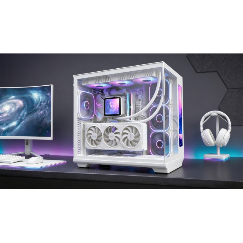 Boitier Moyen Tour ATX Mars Gaming MC-REVMAX RGB avec panneaux vitrés (Blanc)