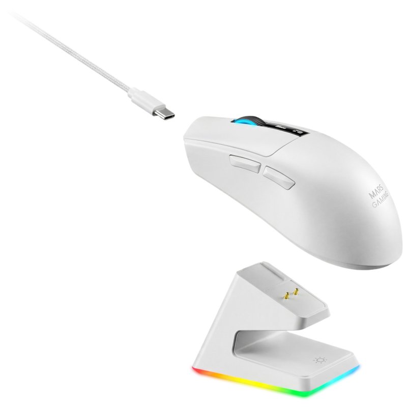 Souris sans fil Gamer Mars Gaming MMW-Elite (Blanc)