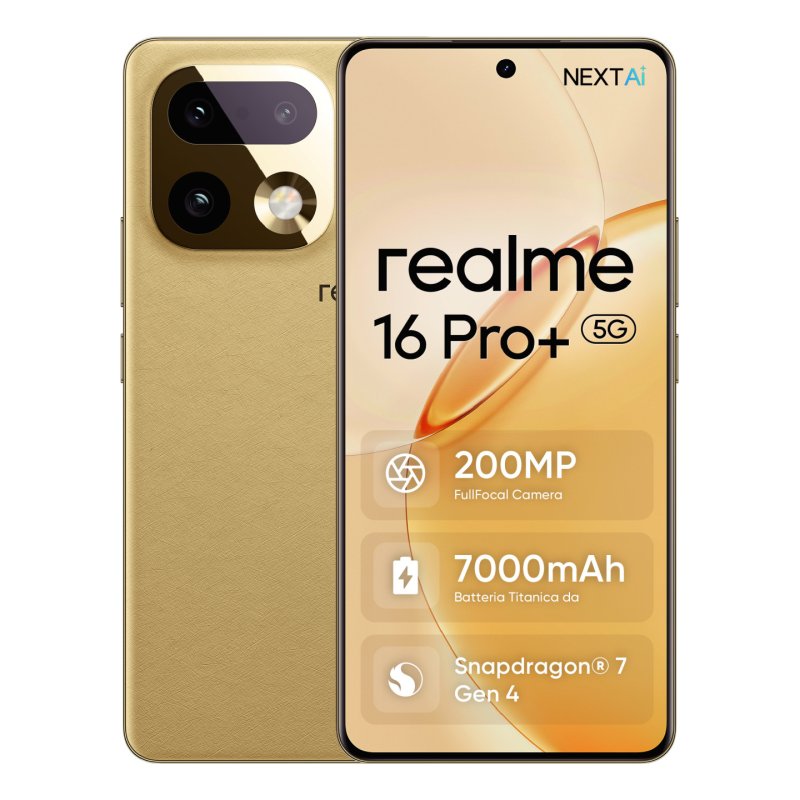 realme 16 Pro 17,3 cm (6.8") 5G USB Type-C 12 Go 512 Go 7000 mAh Or