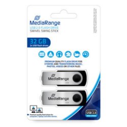 MediaRange MR911-2 USB flash drive 32 GB USB Type-A 2.0 Black, Silver