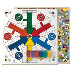 Wooden Parcheesi 6 players - Goose board with accesories