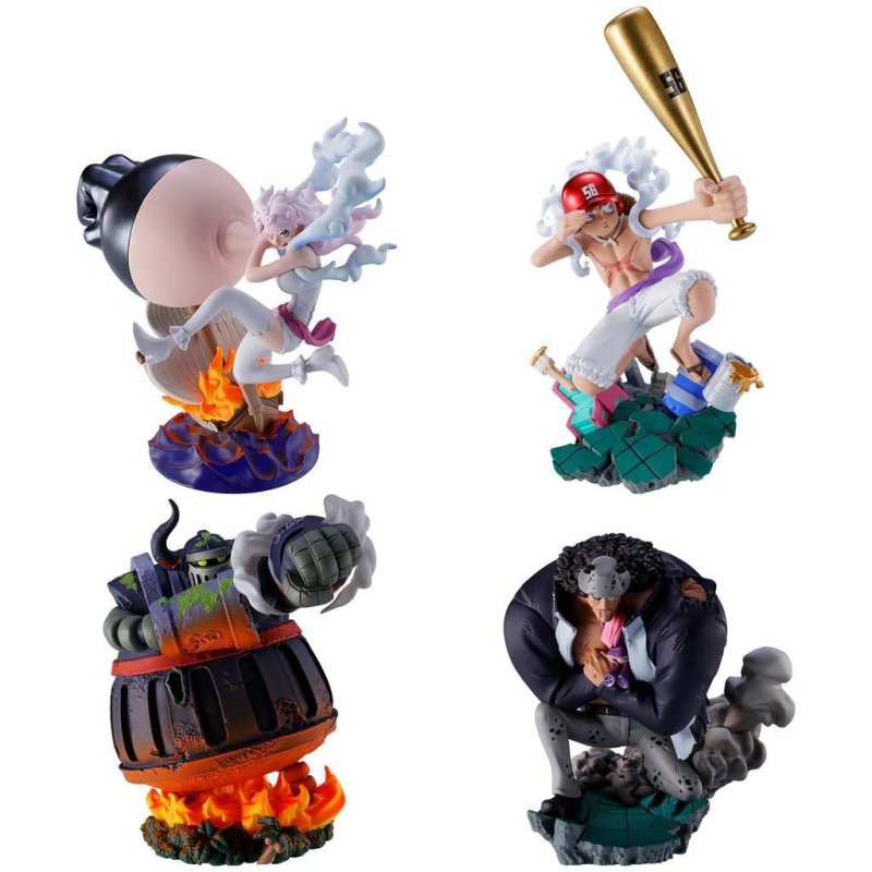 ONE PIECE - Logbox Re Birth Egghead - Set 4 Statuettes Petitrama 9cm