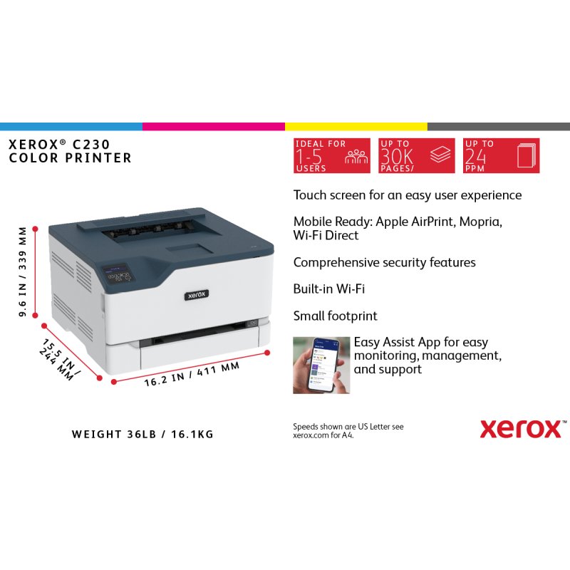 Xerox C230 A4 22ppm Wireless Duplex