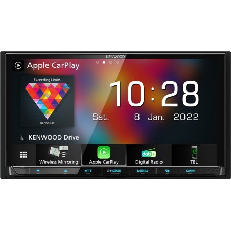 Kenwood Electronics DMX8021DABS récepteur multimédia de voiture Noir Wifi 200 W Bluetooth