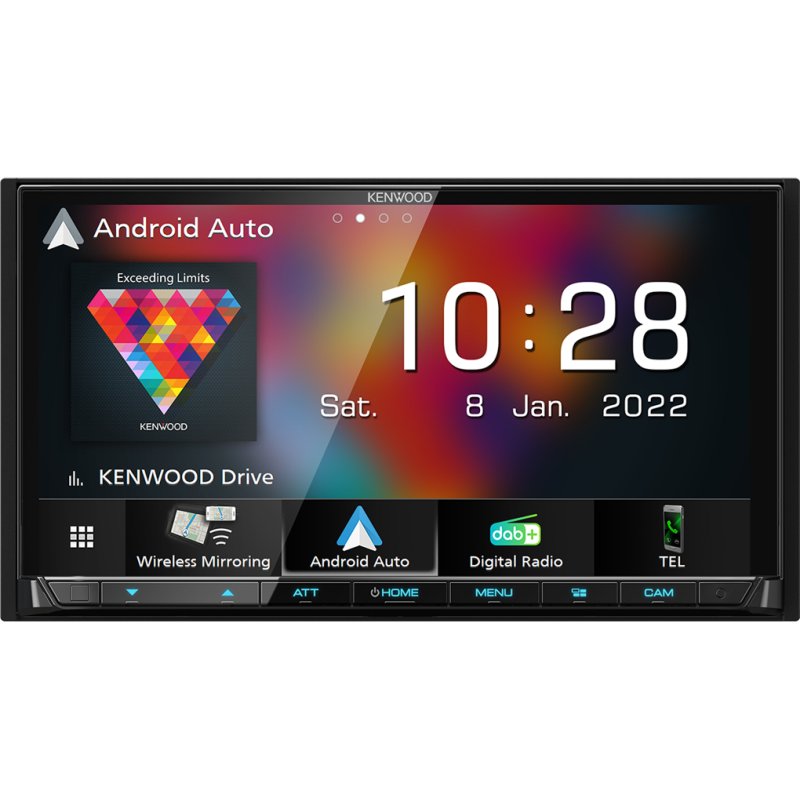Kenwood Electronics DMX8021DABS car media receiver Black Wi-Fi 200 W Bluetooth