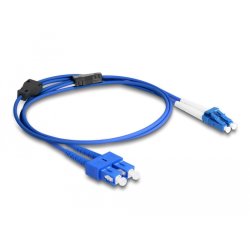 DeLOCK Câble de fibre optique avec blindage métallique LC Duplex à SC Duplex mode simple OS2, 1 m
