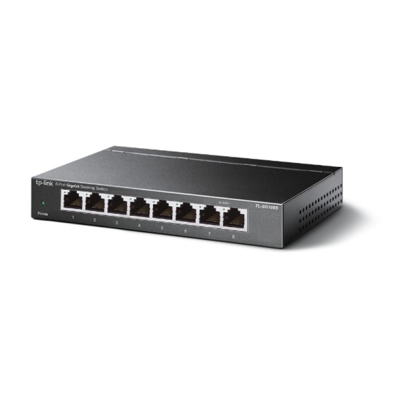 TP-Link TL-SG108S(UN) network switch Unmanaged Gigabit Ethernet (10/100/1000) Desktop Black