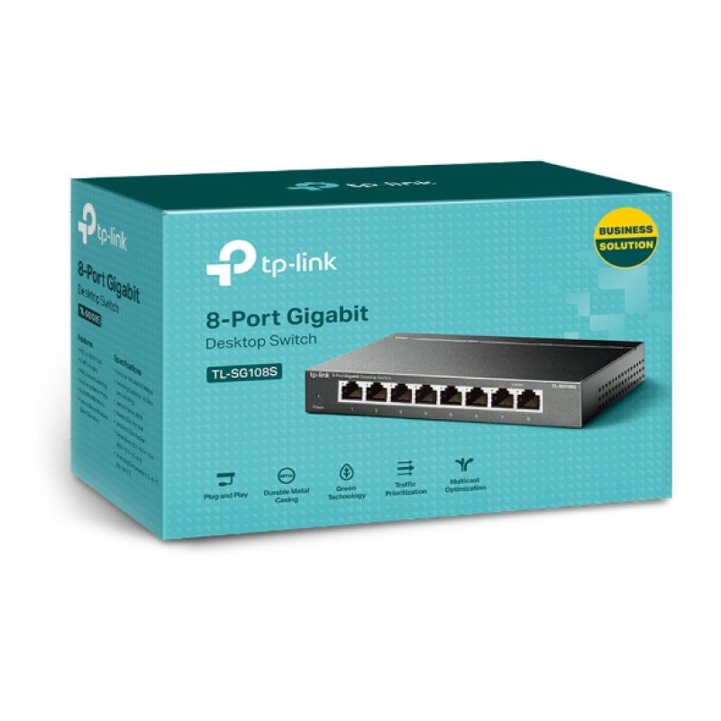 TP-Link Omada TL-SG108S switch No administrado Gigabit Ethernet (10/100/1000) Negro