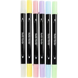 Creativ Company - Textile markers, line 2,3 3,6 mm, pastel colours, 6 pc/ 1 pack (334829)
