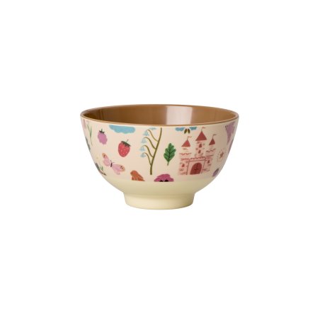 Rice - Melamine Bowl with Fairytale Print - Soft Pink - 300 ml