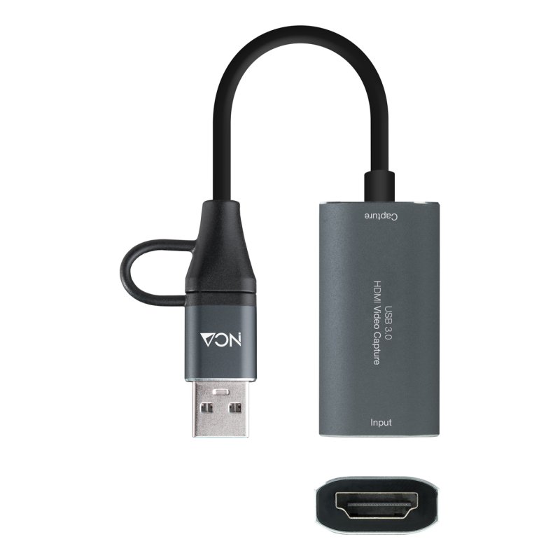Nanocable 10.15.0001 câble vidéo et adaptateur HDMI Type A (Standard) USB Type-C USB Type-A Gris