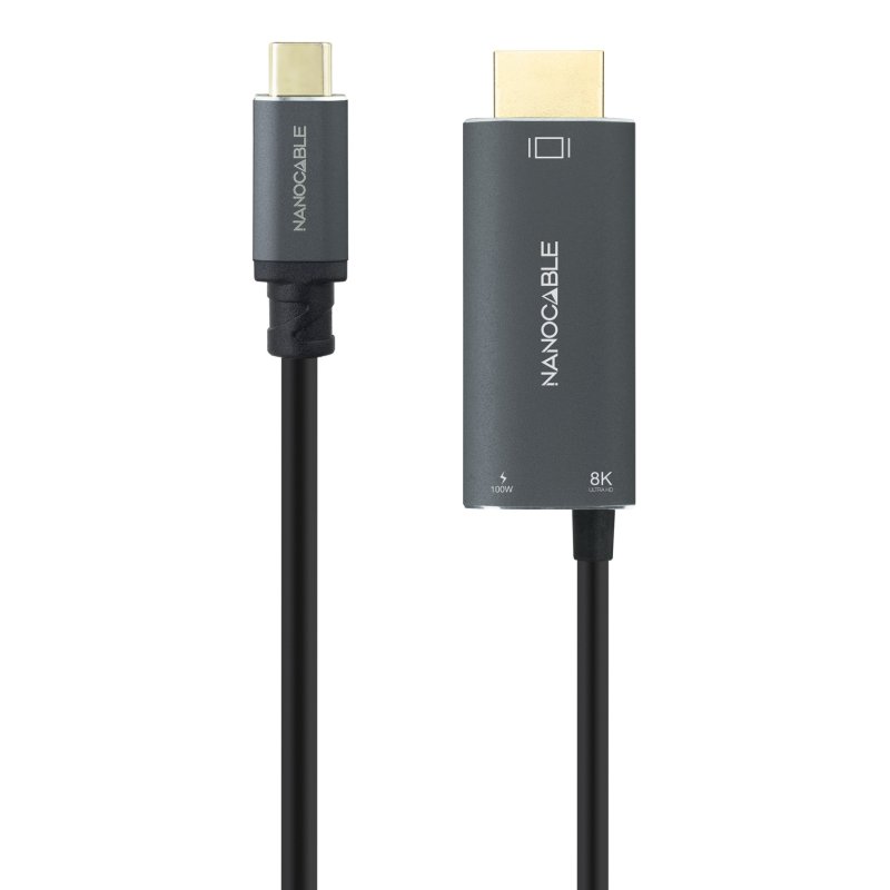 Nanocable 10.15.5182 câble vidéo et adaptateur 1,8 m USB Type-C HDMI USB Type-C Noir