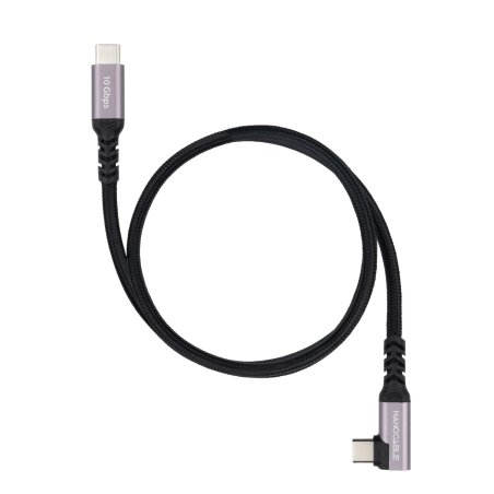 Cable coudé Nanocable USB-C M/M 100W 1m (Noir)