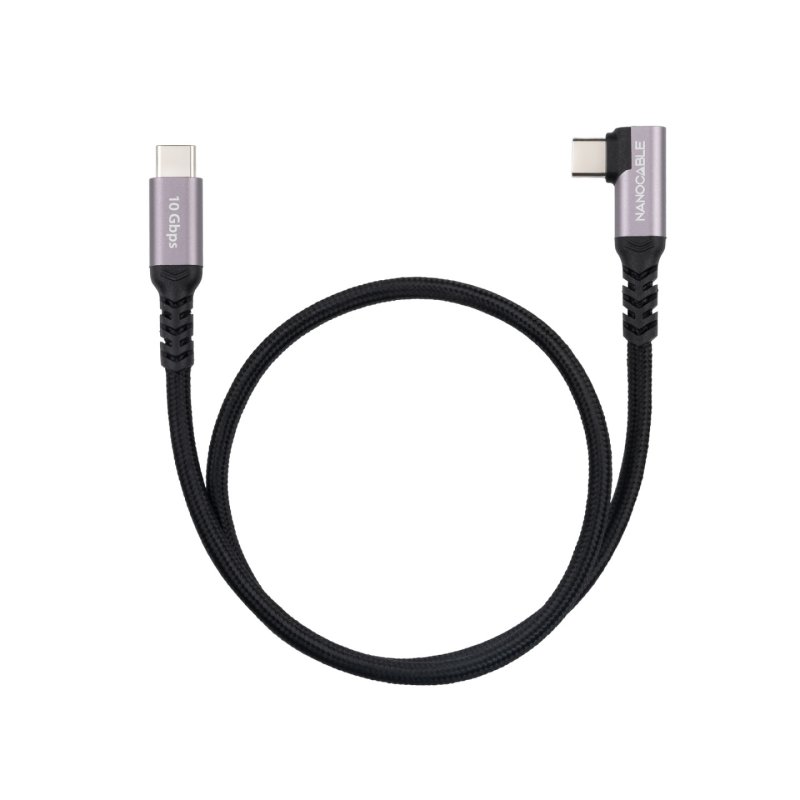 Cable coudé Nanocable USB-C M/M 100W 2m (Noir)