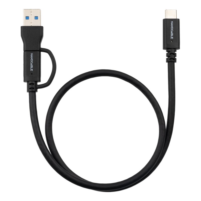 Nanocable 10.01.4801 USB cable USB 3.2 Gen 2 (3.1 Gen 2) 1 m USB A/USB C USB C 10 Gbit/s 60 W Black