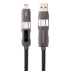 Nanocable 10.01.2501 câble USB 1 m USB A/USB C USB C/Lightning 27 W Noir