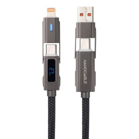 Nanocable 10.01.2501 USB cable 1 m USB A/USB C USB C/Lightning 27 W Black