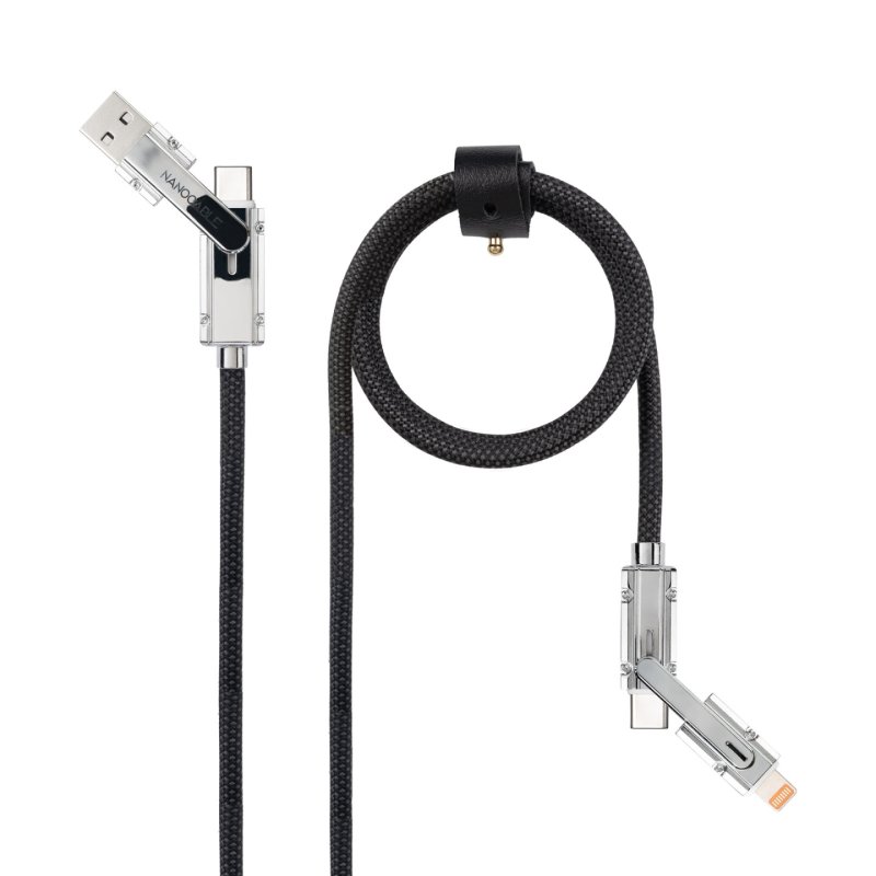 Nanocable 10.01.2602 câble USB 2 m USB A/USB C USB C/Lightning 27 W Noir, Gris
