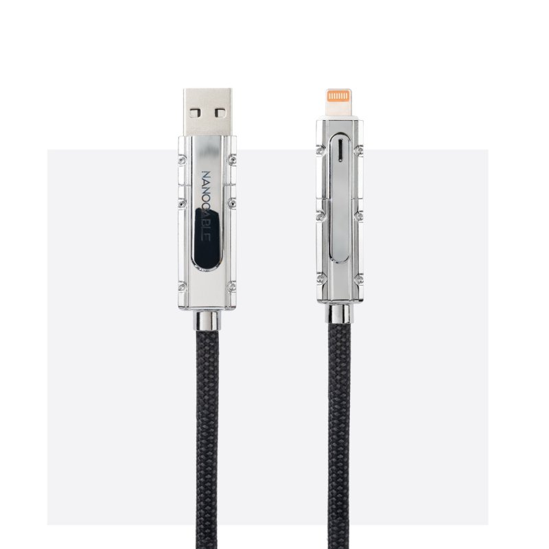 Nanocable 10.01.2602 USB cable 2 m USB A/USB C USB C/Lightning 27 W Black, Grey
