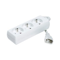 Neklan 1.2m Power Extension base múltiple 1,2 m 3 salidas AC Blanco