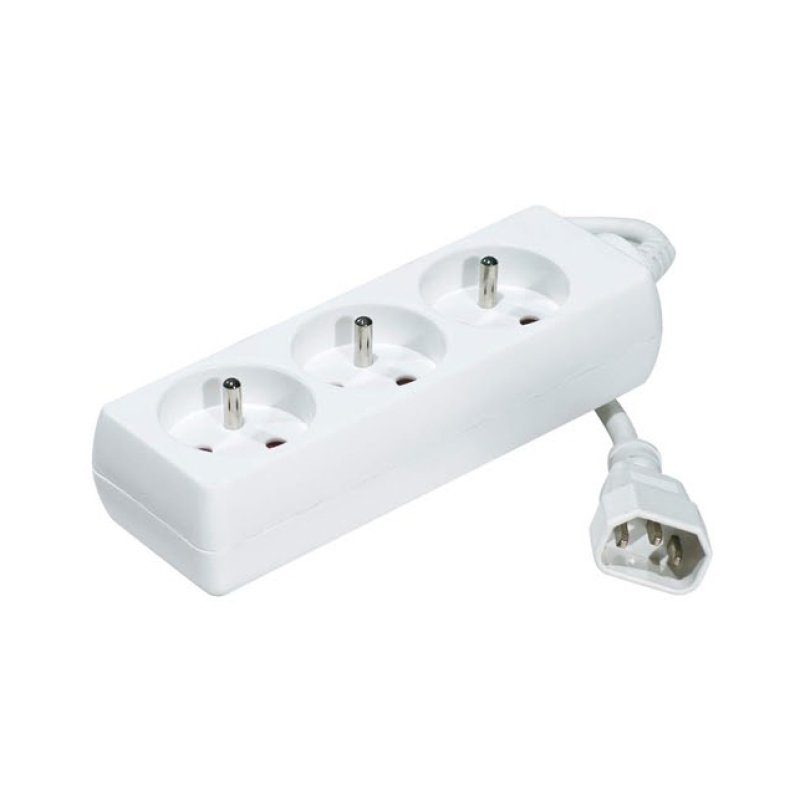 Neklan 1.2m Power Extension base múltiple 1,2 m 3 salidas AC Blanco